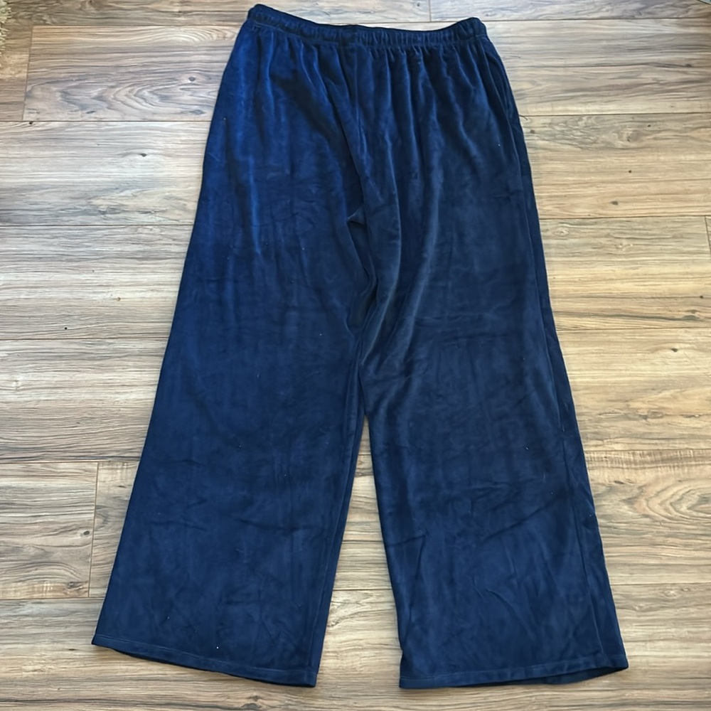 Universal Thread Women's Leisure Studio Mid-Rise Navy Blue Velour Sweatpants - Picture 8 of 8